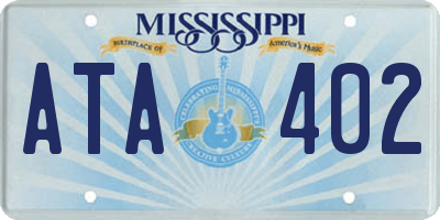 MS license plate ATA402