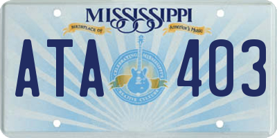 MS license plate ATA403