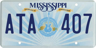 MS license plate ATA407