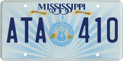 MS license plate ATA410