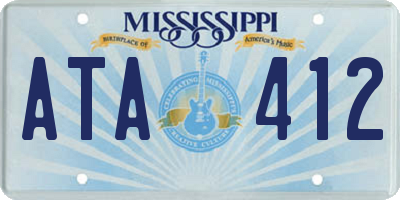 MS license plate ATA412