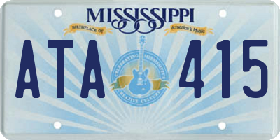 MS license plate ATA415