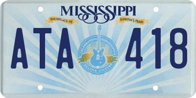 MS license plate ATA418