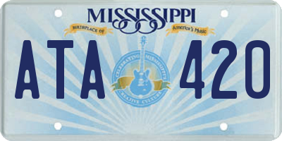 MS license plate ATA420