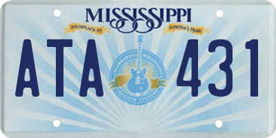 MS license plate ATA431