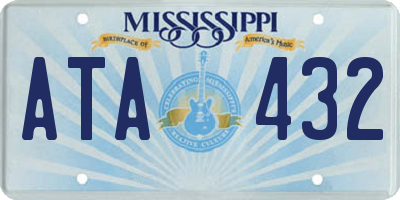 MS license plate ATA432