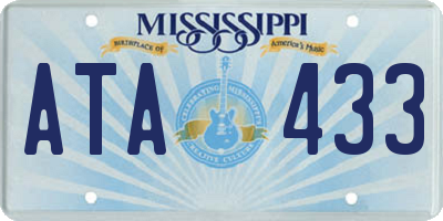 MS license plate ATA433