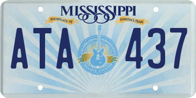 MS license plate ATA437