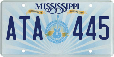 MS license plate ATA445