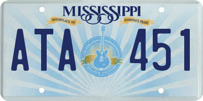 MS license plate ATA451