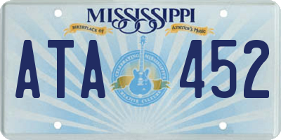 MS license plate ATA452