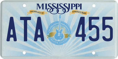 MS license plate ATA455