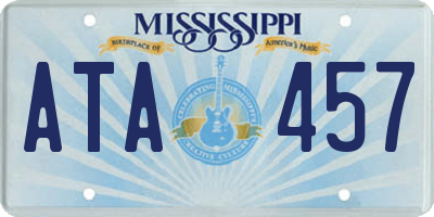 MS license plate ATA457