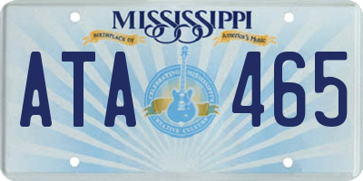 MS license plate ATA465