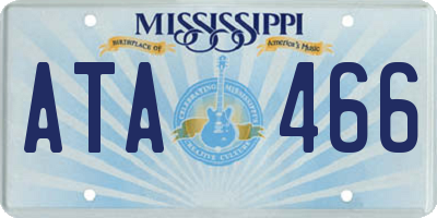 MS license plate ATA466