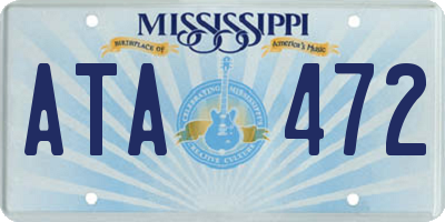 MS license plate ATA472