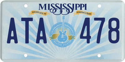 MS license plate ATA478