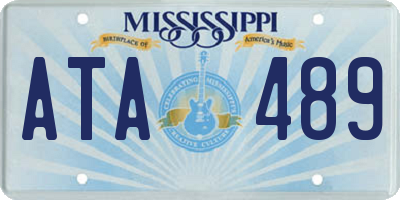 MS license plate ATA489