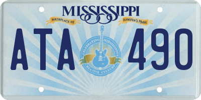 MS license plate ATA490