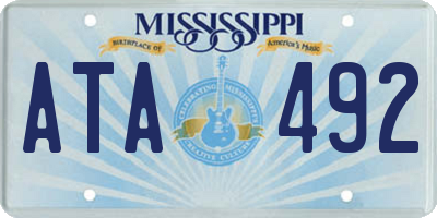 MS license plate ATA492