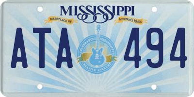 MS license plate ATA494