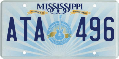 MS license plate ATA496