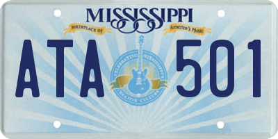 MS license plate ATA501