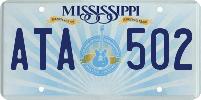 MS license plate ATA502