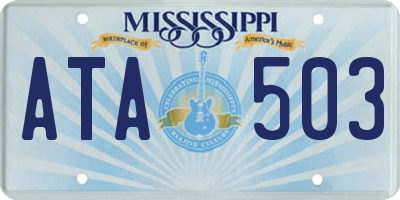 MS license plate ATA503