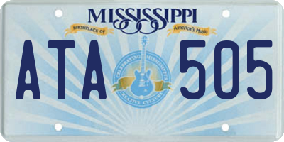 MS license plate ATA505