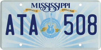 MS license plate ATA508
