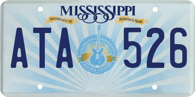 MS license plate ATA526