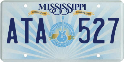 MS license plate ATA527