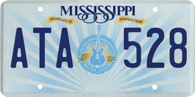 MS license plate ATA528