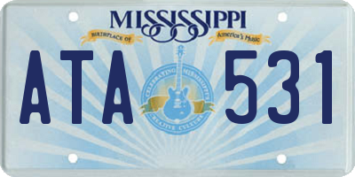 MS license plate ATA531