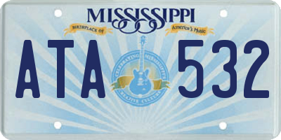 MS license plate ATA532
