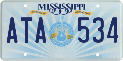 MS license plate ATA534