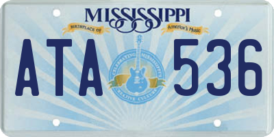 MS license plate ATA536