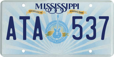 MS license plate ATA537