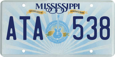 MS license plate ATA538