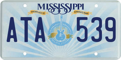 MS license plate ATA539
