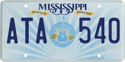MS license plate ATA540