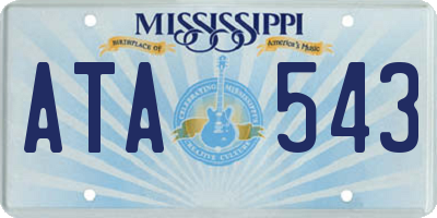 MS license plate ATA543