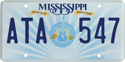 MS license plate ATA547