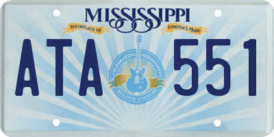 MS license plate ATA551
