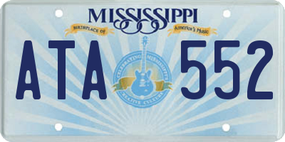 MS license plate ATA552