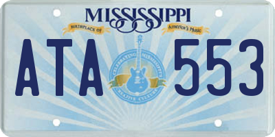 MS license plate ATA553