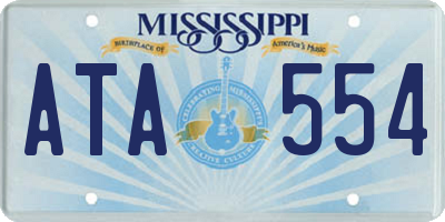 MS license plate ATA554