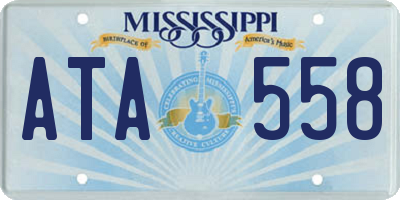 MS license plate ATA558