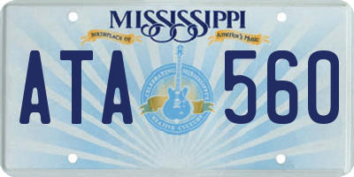 MS license plate ATA560